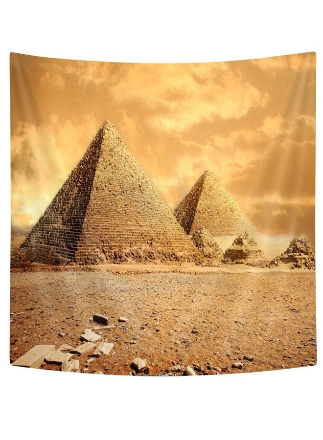 Hajmsug Ancient Egypt Pyramid Tapestry Wall Hanging, Ancient Civilization Places of Interest Egyptian Landscape Wall Art Tapestries for Party Collage Dorm Bedroom Living Room Home Decoration,60x40 - Image 3